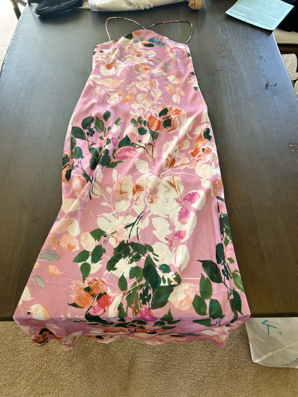 Hello Molly feeling moody maxi dress in pink floral print hater neck - Picture 10 of 16